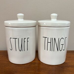 Set of Two Rae Dunn Storage Canisters.
